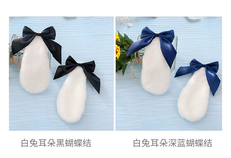 [Spot] Phụ kiện tóc tai thỏ Handmade Handmade Lop-Ear Rabbit Hair Clip Soft Girl Lolita Bow lo Mẹ Mũ sắt - Phụ kiện tóc