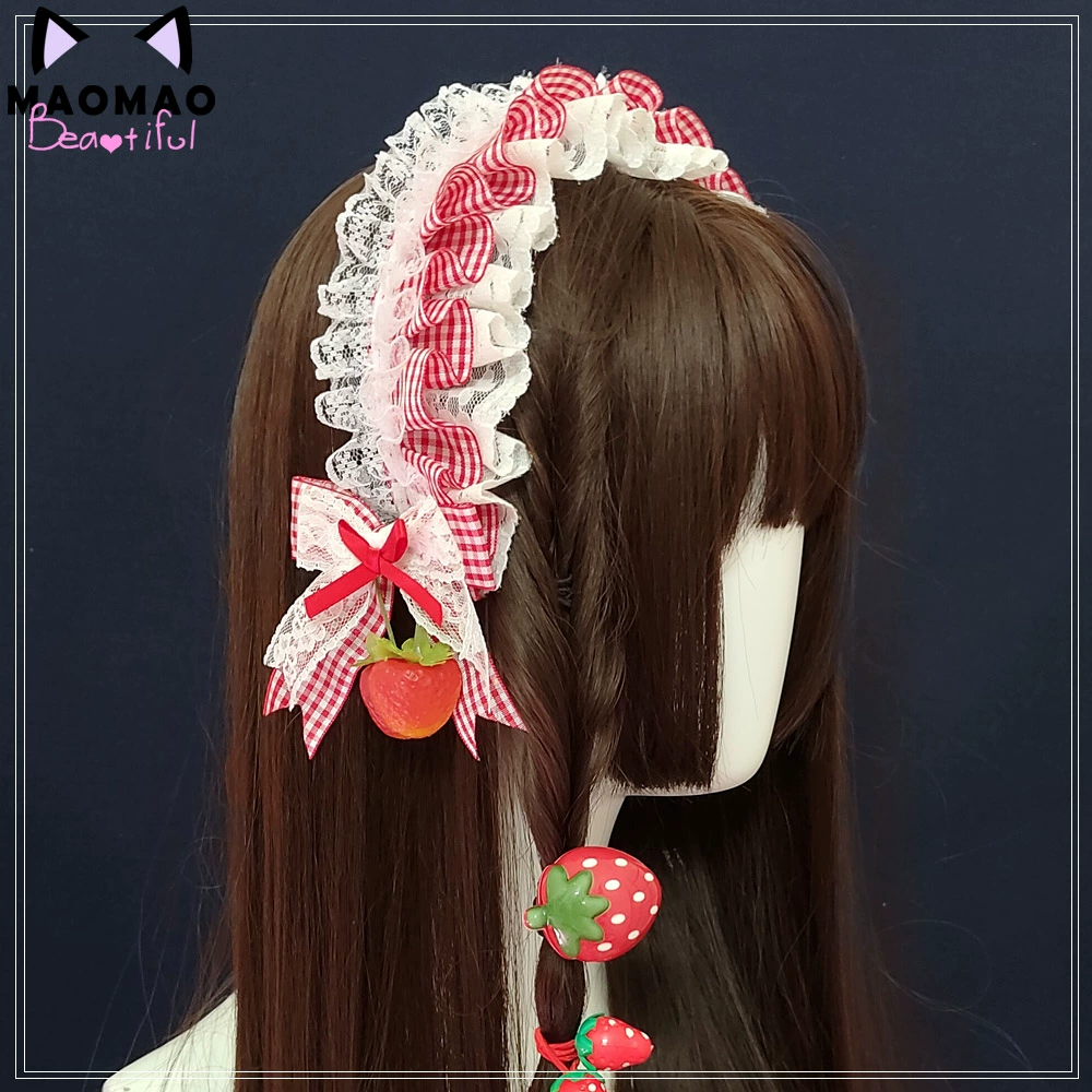 Ban đầu Nhật Bản băng đô Lolita KC băng đô phụ kiện tóc lolita dâu tây kẹp tóc kẹp tóc băng đô cô gái dã ngoại - Phụ kiện tóc