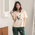 Bộ đồ ngủ mùa hè dành cho nữ tại Nam Cực Cotton Hàn Quốc ngắn tay cắt quần Cotton dễ thương nửa mỏng tay áo dịch vụ gia đình - Giống cái đầm ngủ 2 dây Giống cái