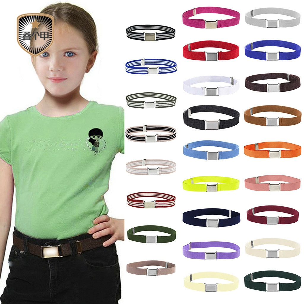 Children Kids Unisex Canvas Belts Boys Girls Elastic Belt