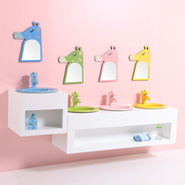 Mulan Home Toilet Pendant Cabinet Nursery School Children Bath Cabinet Combination Cartoon Hanging Wall Kids Handwashing Desk Hanging