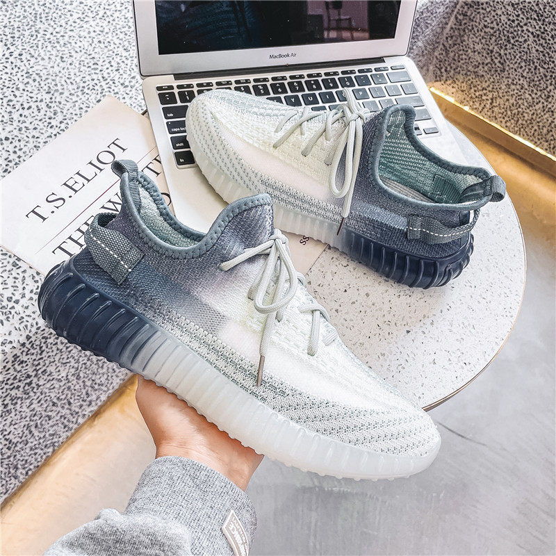 Guochao coconut men's shoes autumn breathable all-match sports flying woven 2022 new gradient color mesh casual trendy shoes