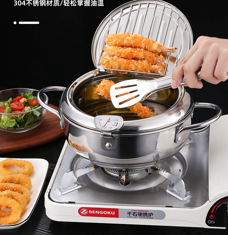 Day Woman Ro Fry Pan Home Small Fryer 304 Stainless Steel Controllable Warm Province Oil Mini Plus High Gas Black Crystal Furnace