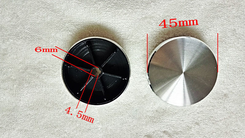 银色半圆柄旋钮45*10MM 导航音量旋钮旋钮帽D轴电位器旋钮