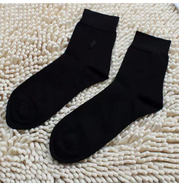 POLO vớ chính hãng nam cao cấp kinh doanh vớ đen trong ống tre khử mùi sợi mùa thu và mùa đông nam vớ da chân
