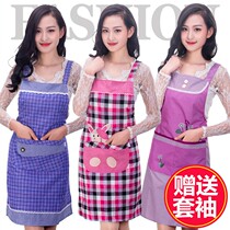 New cotton apron kitchen waterproof and oil proof reverse wear cooking cute apron adult cover dress custom advertising apron