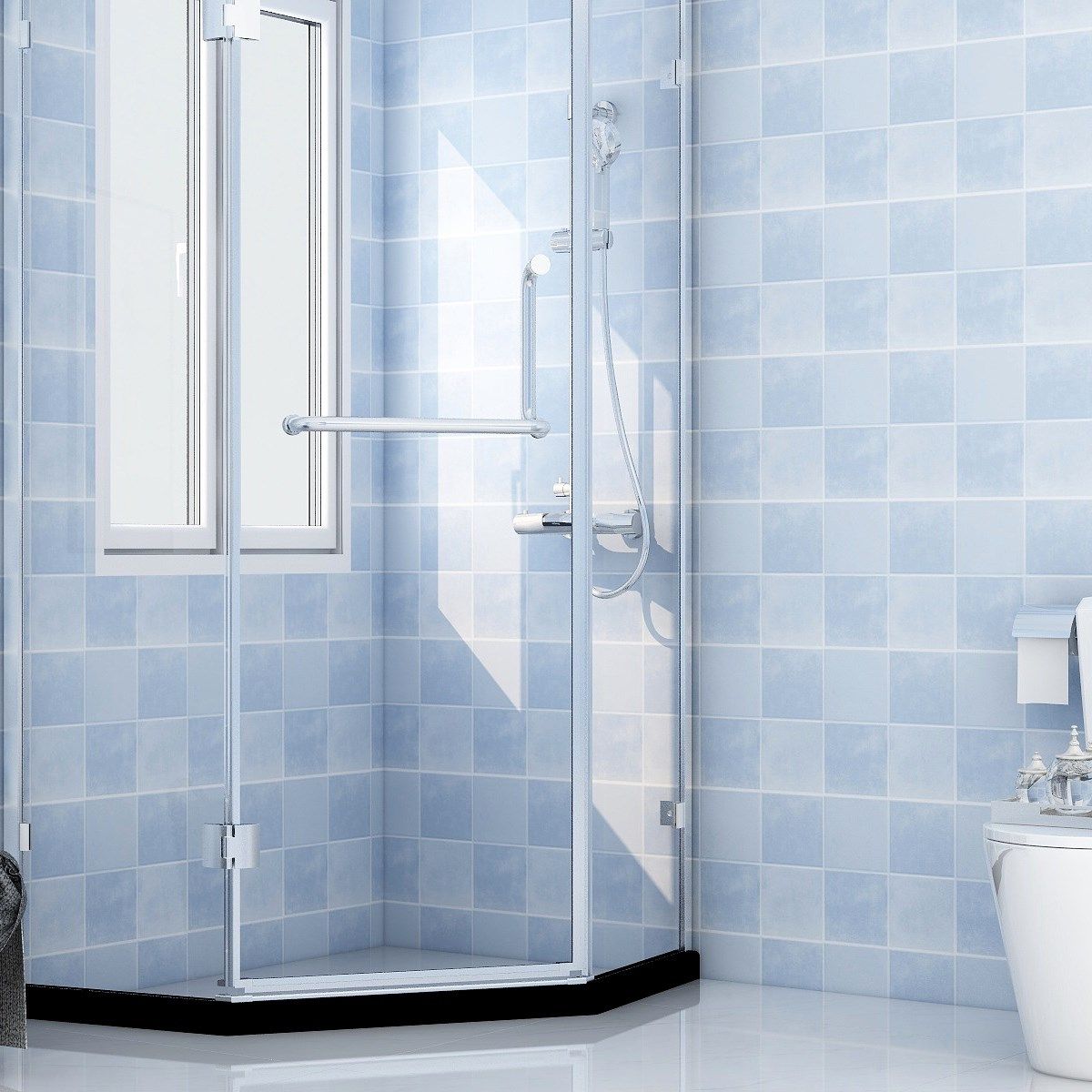 Powder room waterproof stickers self-adhesive thickened bathroom moisture-proof wall stickers kitchen oil-proof wallpaper balcony toilet tile stickers