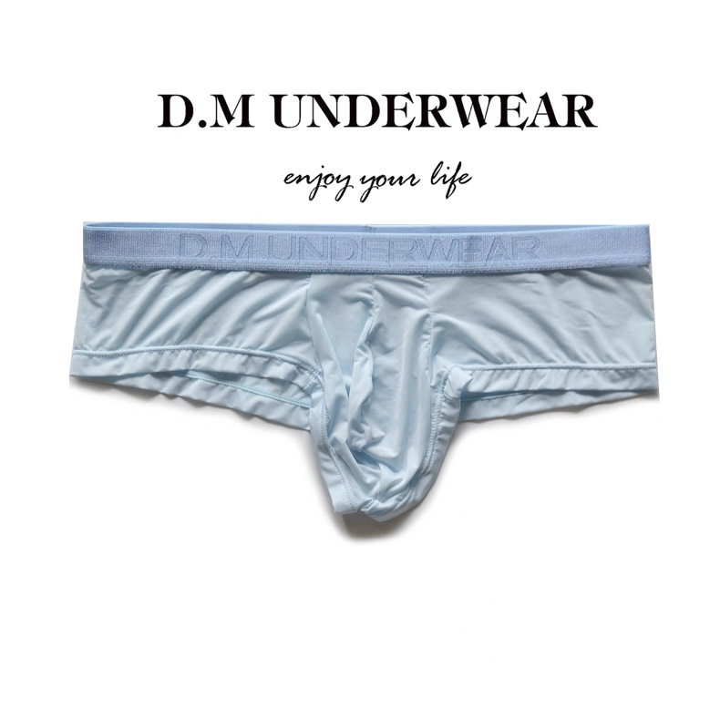 D.M Men's Underwear Low-Rise Sexy Thong Ice Silk Thin Breathable Transparent T-Back Thong Erotic High Elasticity Bulge