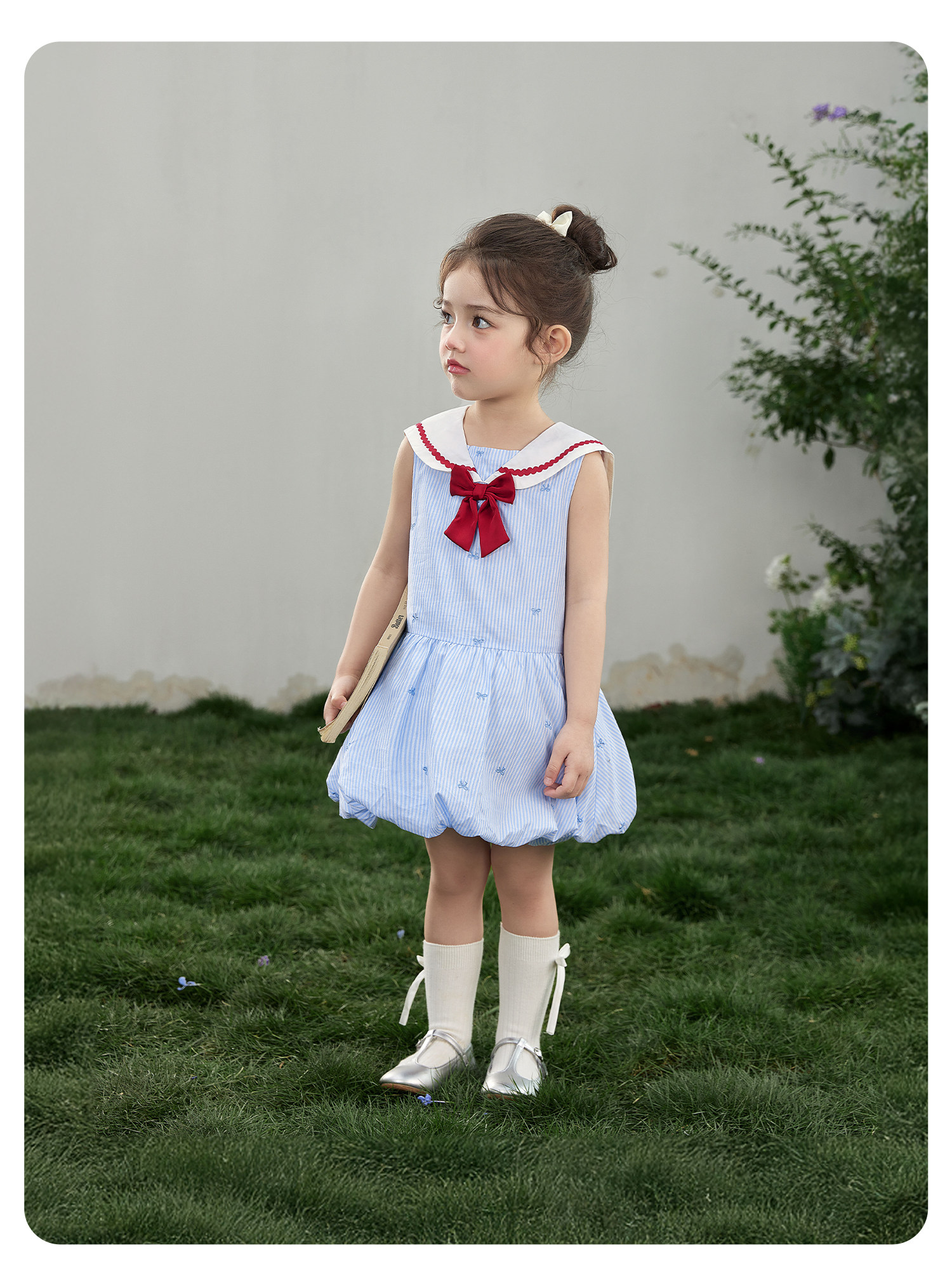 Jellybaby Girls' Dress Pure Cotton Summer Princess Dress New Style Kidsren's Preppy Style Baby Girl Summer Dress — 20