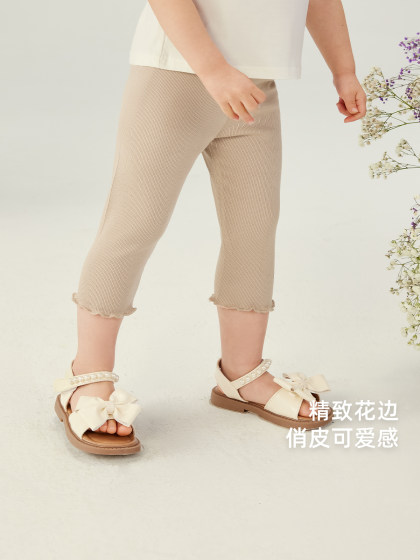 [7A抗菌]女童夏款打底裤宝宝百搭七分裤小童休闲夏装洋气儿童裤子
