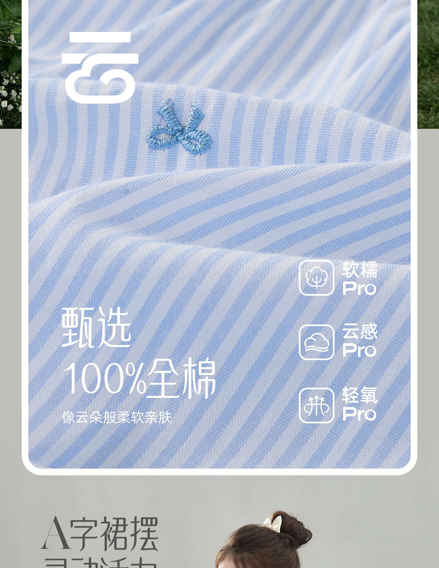 jellybaby女童连衣裙纯棉夏季公主裙新款儿童学院风女宝夏装裙子 — 7