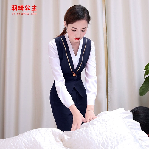 Элитный демисезонный комбинезон, униформа, для салонов красоты, яркий броский стиль