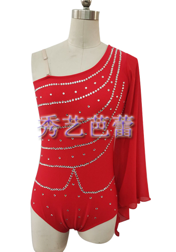 New acrobatic steel tube dance performance clothing dew shoulder even body practice Ballet Silk Satin Rings Aerial Yoga