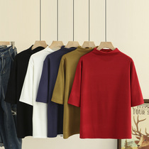 Fall New 200 kg fat MM hundred and semi - high collar sleeve tide in autumn