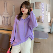 Fashion Show Big Code Womens Clothing 2022 Spring New 200 grams of fat mm Huffg loose leisure Lianhood Clothing Tide