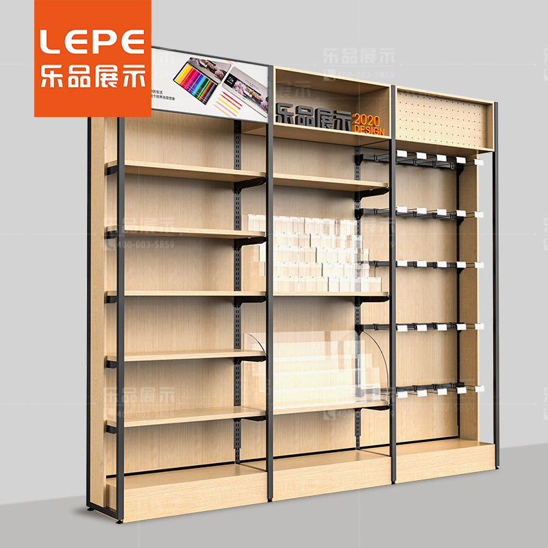 Lepin office supplies powerful double-sided shelf stationery store shelf display stand supermarket stationery display cabinet