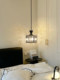 Light luxury style bedroom bedside small chandelier post-modern minimalist bar entrance light room single-head hanging wire crystal lamp