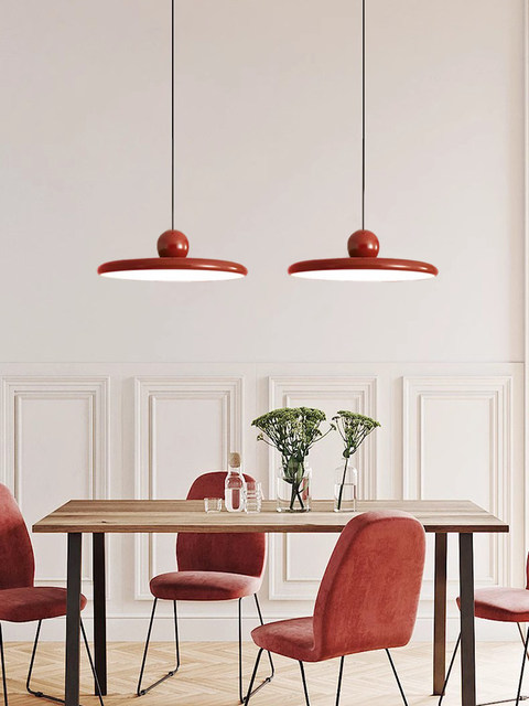 Cream flying saucer restaurant chandelier full spectrum eye protection French modern creative personality cafe bar table lamps