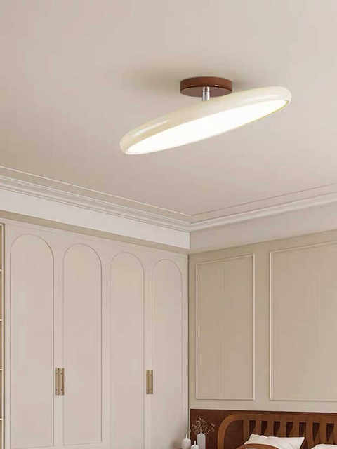 Full spectrum cream style ceiling lamp bedroom mid-century wabi-sabi style retro round home master bedroom eye protection lamp