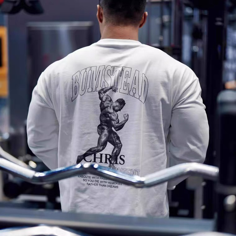 Chris Three-Quarter Sleeve Loose Long-Sleeve T-Shirt for Men and Women, Sports Fitness American-Style Pure Cotton Breathable Base Shirt