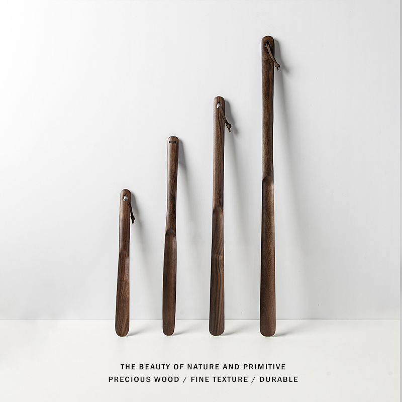 长柄黑胡桃木鞋拔子：助老扶幼的贴心好物