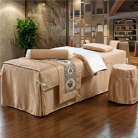 Làm đẹp giường bao gồm bốn bộ cao cấp đơn giản làm đẹp thẩm mỹ viện giường massage massage trị liệu cơ thể bộ giường đặc biệt ga trải giường spa đẹp