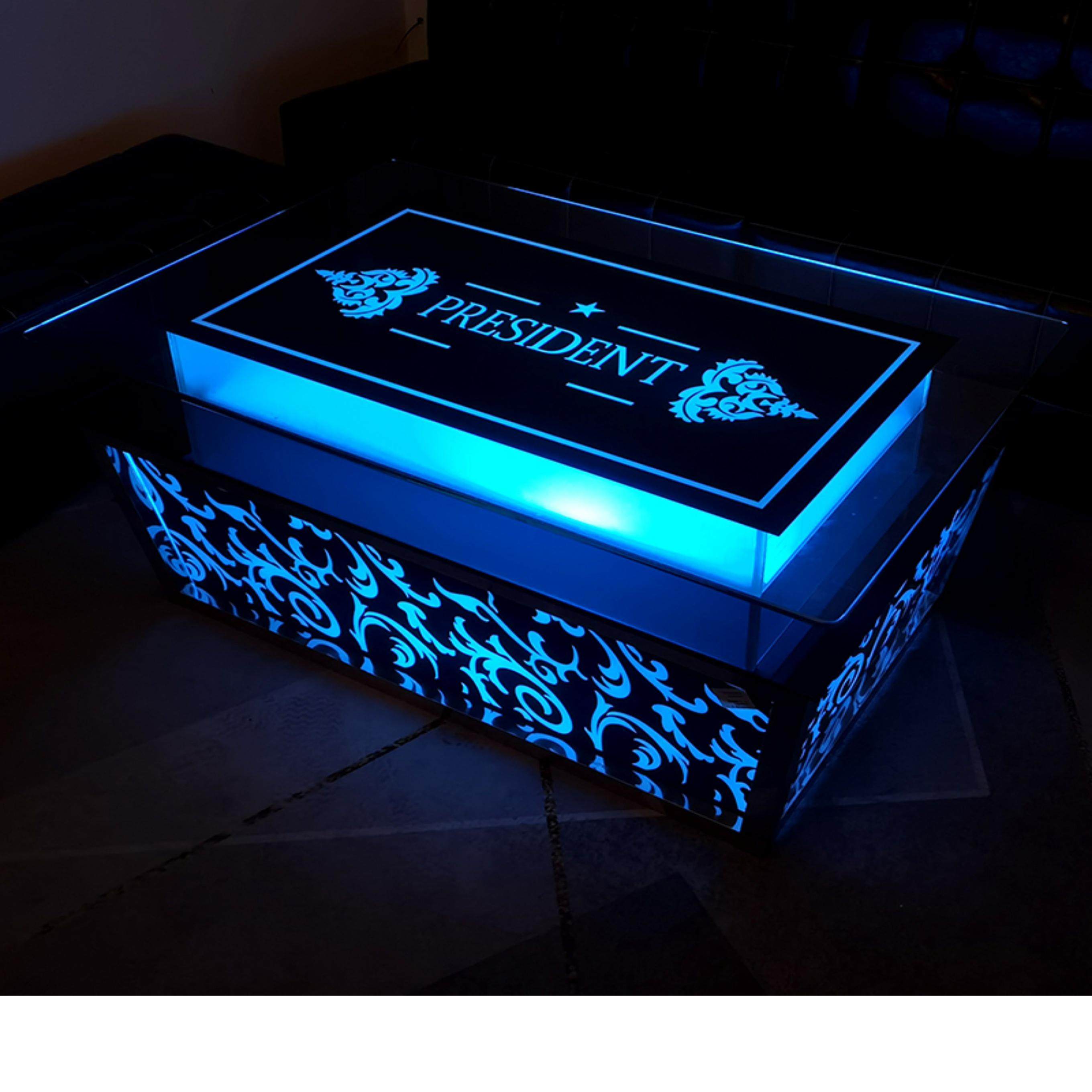 Специальный светящийся журнальный столик KTV bar club box комната для вечеринок кабаре палубный столик из нержавеющей стали и закаленного стекла