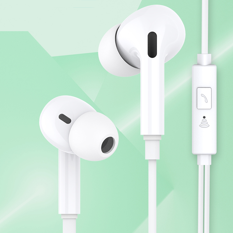Smart headphones durable and strong in-ear heavy bass straight Android Universal Wire-controlled earplugs for Huawei Apple