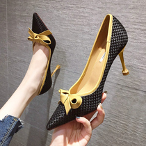 GAIAIER Name yuan Temperament Small Aroma ~ 2022 New style Fashion High heels Heels Slim and Pointed Single Shoes