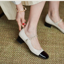 GAIIAER Mary Precious Sweet Beauty ~ French Bull Leather Genuine Leather Straight Mesh Red Blasting Flat Bottom Shoes Women Shoes Single Shoes