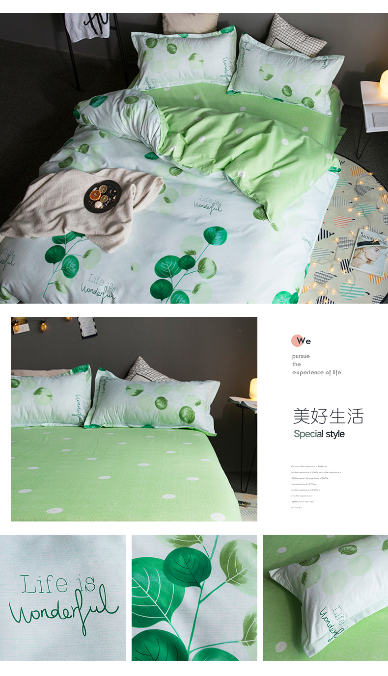 Bộ đồ giường 1,2 m 1,5m cotton đơn giường đơn 2.0 chăn đơn sinh viên ký túc xá ba mảnh chăn ga gối đẹp