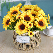 Simulation sunflower flower sunflower living room placed flowers restaurant dining table TV cabinet wine cabinet decoration fake flower decoration
