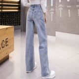 Тонкие модные прямые свободные джинсы, приталенные штаны, коллекция 2022, высокая талия, свободный крой