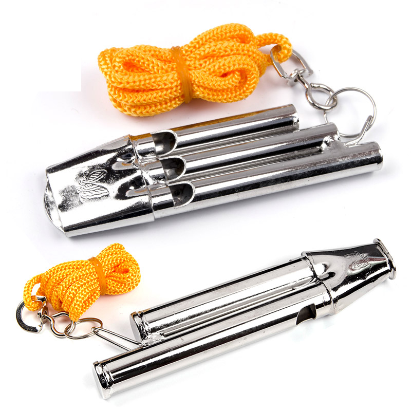 Butterfly sign double sound whistle Three-tone whistle Whistle Stainless Steel Basketball Game Dedicated Metal Referee Whistle