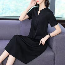 European station special counter brand discount store Womens clearance 2019 summer temperament mulberry silk silk dress