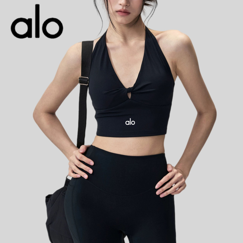 Aio All-In-One Sports Bra Shockproof Halter Neck Beautiful Back Yoga Vest Sexy Running Training Bra New