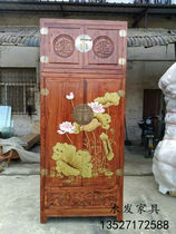 Solid wood painted wardrobe Camphor wood wardrobe locker Old elm top box cabinet Chinese antique bedroom wardrobe custom
