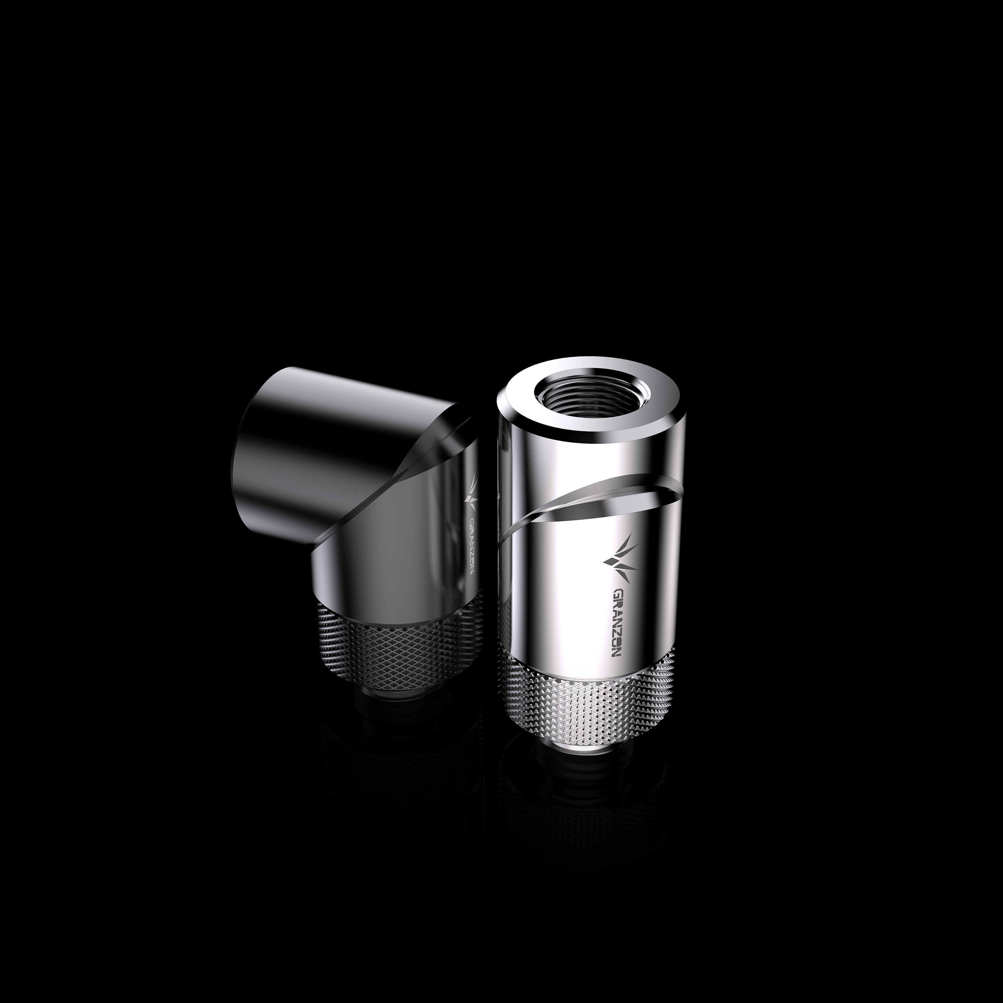 Granzon any universal universal double joint 360 degree black silver two-piece water-cooled water pipe joint