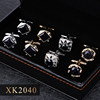 [Four Pairs in a High-End Gift Box]Cufflinks and Tie Clip Set, Gold and Silver Cufflinks, Cuff Studs, Accessories, Cuff Fasteners