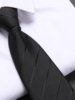 Men's Business Zipper Black Striped Tie Formal Wear Professional Korean Style Suit Interview No-Tie Lazy Easy-To-Pull Trendy Tie
