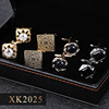 [Four Pairs in a High-End Gift Box]Cufflinks and Tie Clip Set, Gold and Silver Cufflinks, Cuff Studs, Accessories, Cuff Fasteners