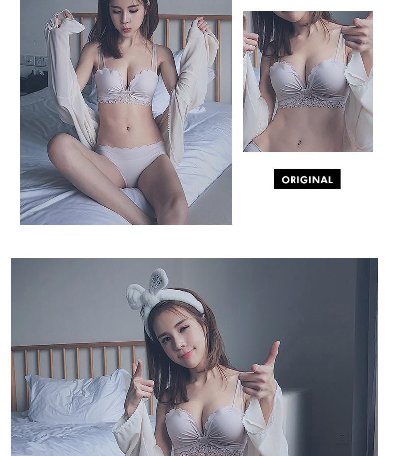 Ngực nhỏ tụ tập mà không có vành đồ lót cô gái phù hợp với nửa cốc áo ngực gợi cảm nhầm lẫn cặp ngực dày áo lót - Strapless Bras ao lot
