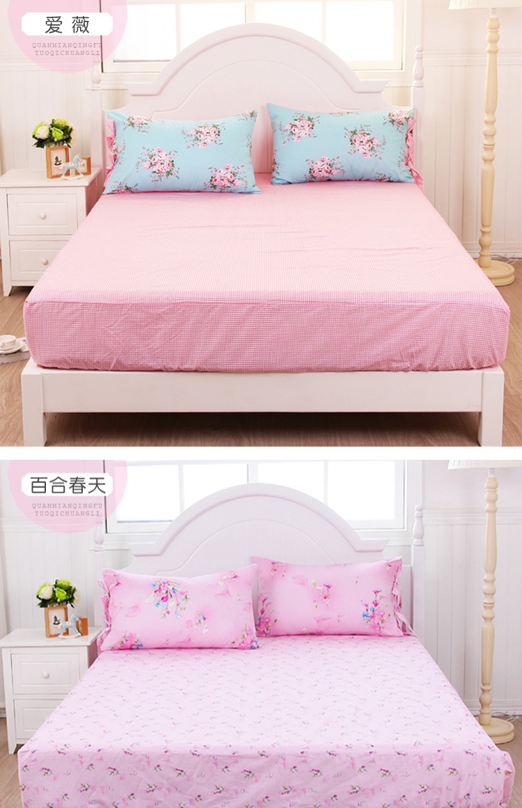 Giường dệt may tại nhà HRHM 笠 Giường ngủ bằng vải cotton dày 1,8 mét - Trang bị Covers Mẫu ga phủ giường