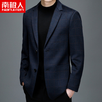 Antarctica 2021 autumn and winter New wool single West mens coat middle-aged dad dress casual plaid suit