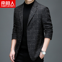 Antarctic wool woolen suit man 2021 autumn winter casual fashion Father dress lapel single western coat