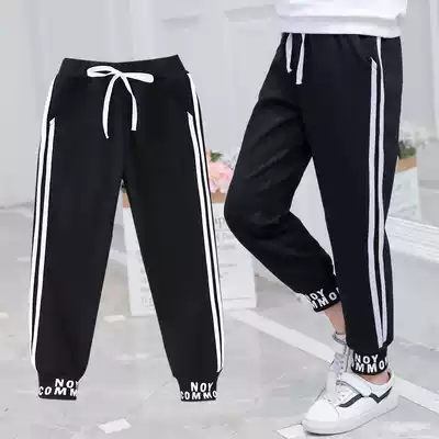 Girls 'sweatpants 2020 spring and Autumn new CUHK children's students casual school uniform pants children's loose girls' sweatpants