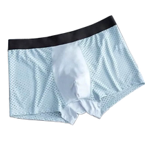 Mesh ice silk seamless underwear mens boxer briefs loose and comfortable mesh breathable boxer briefs large size one-piece shorts