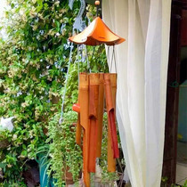 Bamboo Chinese wind chimes hanging creative handmade bamboo tube Hotel decoration Air charm Garden decoration Music wind chimes