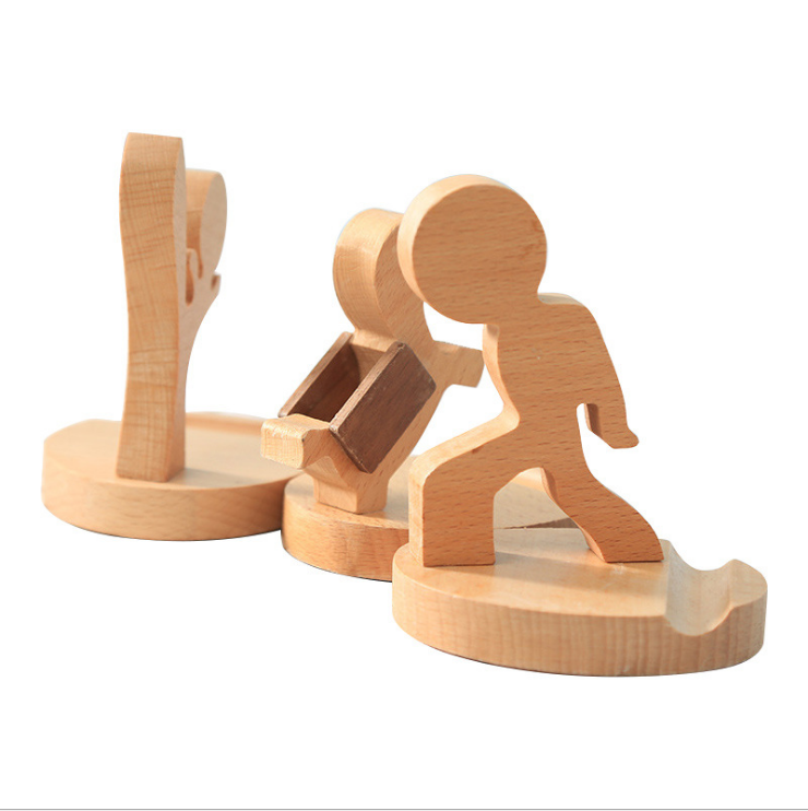 Beech Wood Solid Wood Mobile Phone Base Gift Sloth Mobile Phone Seat Desk Face Woody iPhone Universal phone holder
