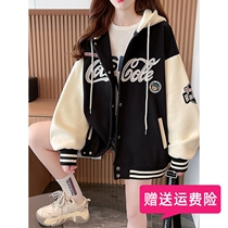 Girl jacket Spring and autumn section 2024 new children baseball uniform with velvet net red ocean gas CUHK Tong Lianhat jacket tide